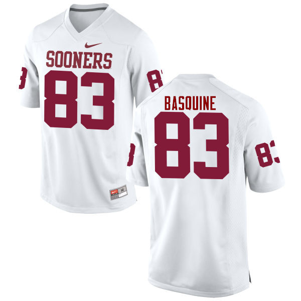 Men Oklahoma Sooners #83 Nick Basquine College Football Jerseys Game-White - Click Image to Close
